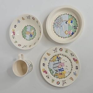Laura Ashley Mother & Child Vintage 4 Piece Feeding Set Plate Bowl Cup